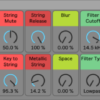 Max for Live Karplus-Strong synthesizer for atmospheric sounds