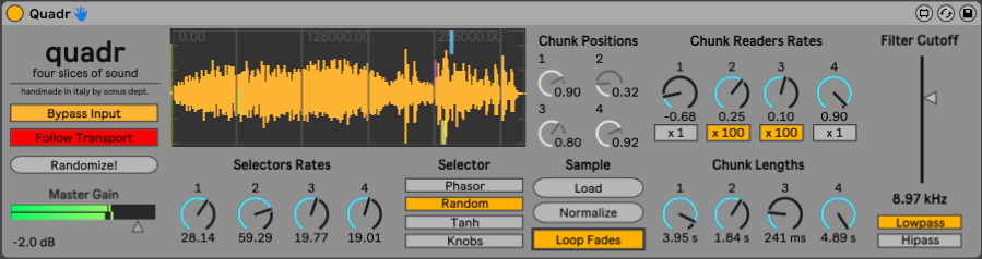 Granular sample manipulation tool for Max for Live and Ableton Live