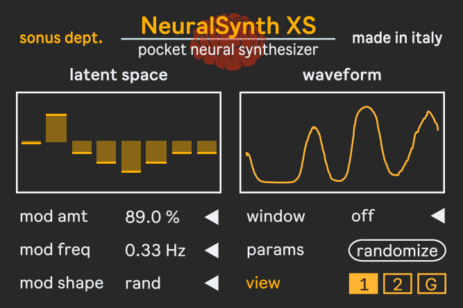 NeuralSynth XS - neural network based synthesizer for Max for Live
